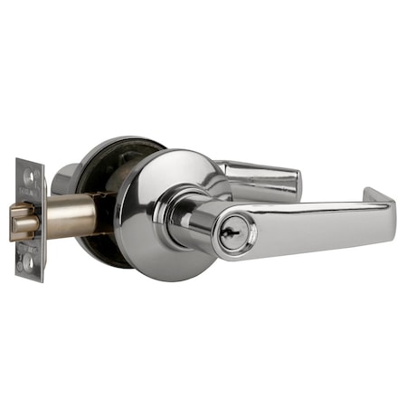 Schlage Grade 2 Tubular Lock, Storeroom Function, Key in Lever Cylinder, Saturn Lever, Bright Chrome Finish, S80PD SAT 625